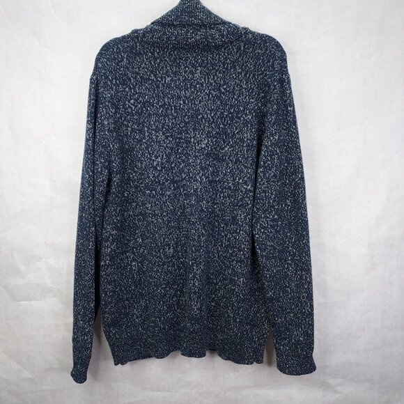 Brooklyn Calling Cardigan Men's M Grandpa Sweater Shawl Collar Blue White Fleck - Picture 9 of 15